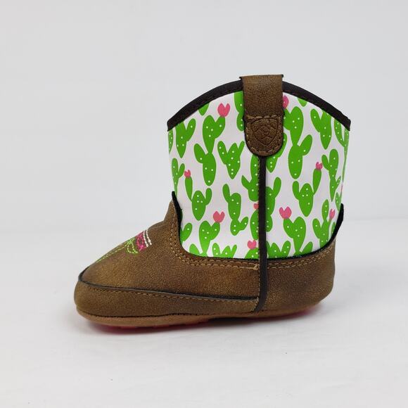 Ariat Lil Stompers Infant Baby Girls Cactus Western Cowboy Boots 81464-00 - Picture 3 of 11